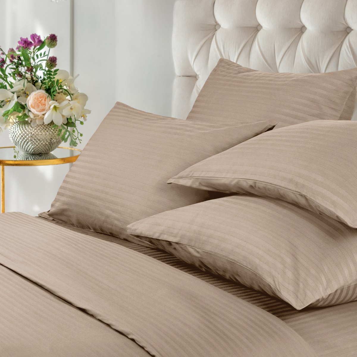 Простыня на резинке Verossa stripe Bronze 70079 01 180х200см