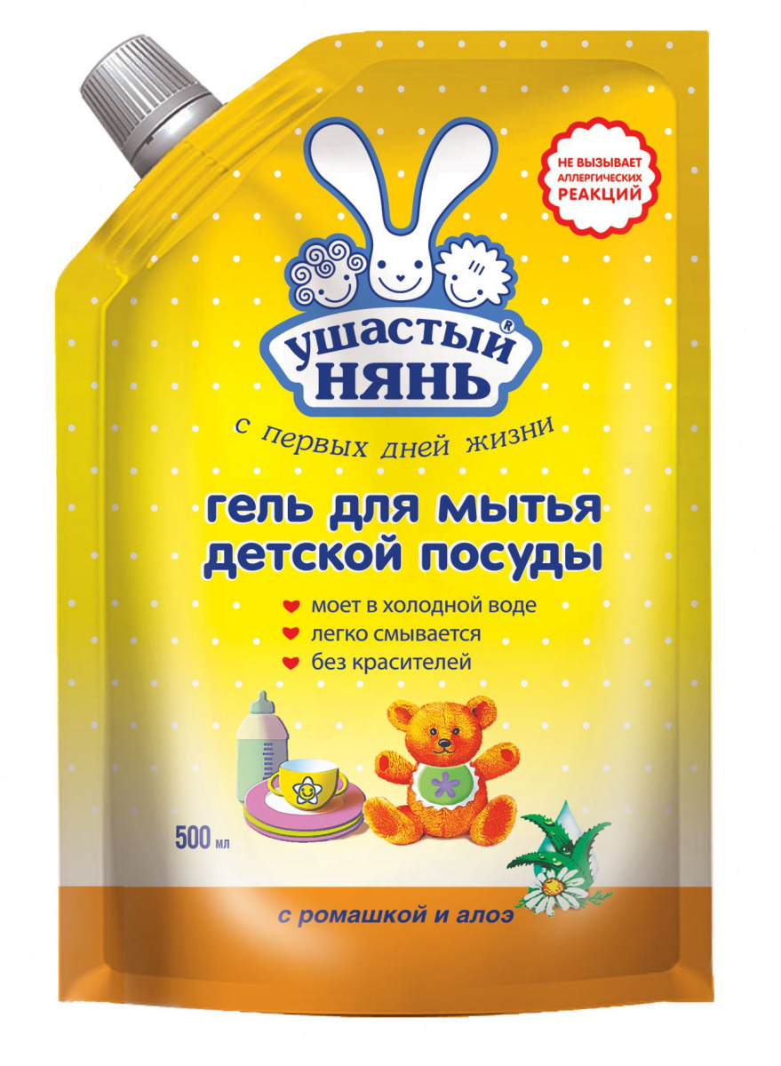 Ушастый нянь гель для посуды/дет.дой-пак 500мл.