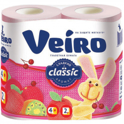 Туалетная бумага Veiro linia классик 4рул 2-сл розовая
