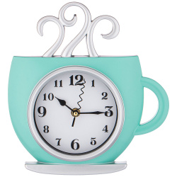 Часы настенные Coffee бирюзовые 25.5х24х4.3 см