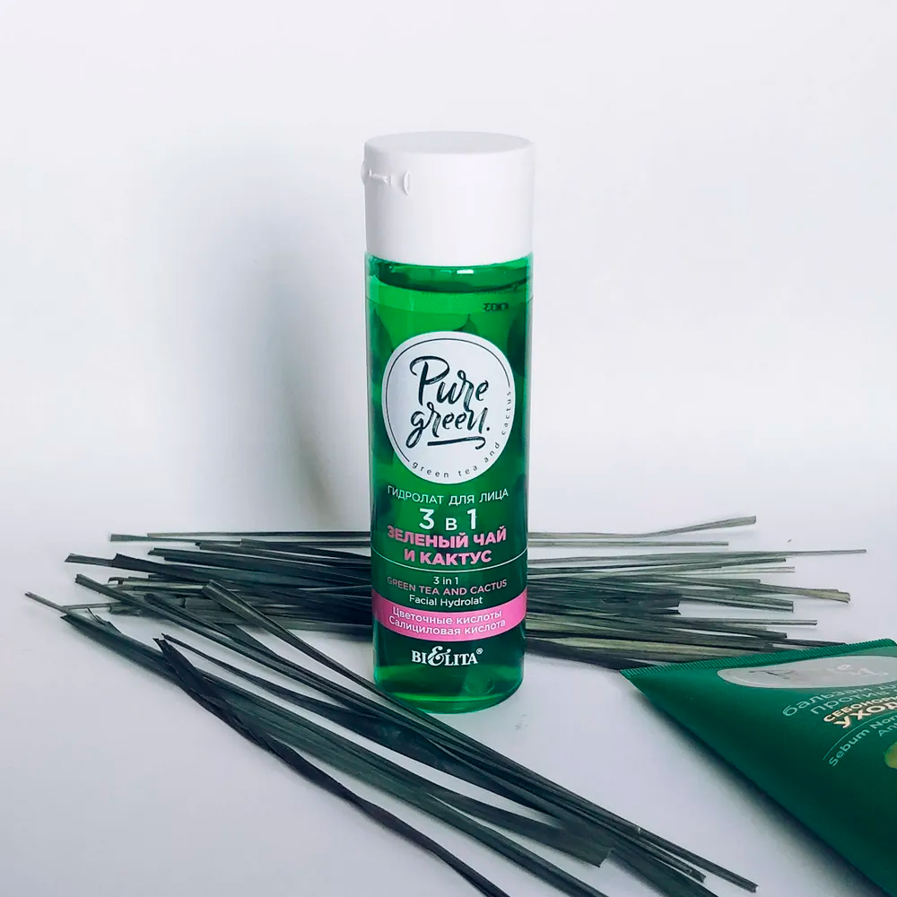 Гидролат для лица Белита Pure Green 3в1 зеленый чай, кактус 115мл