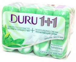 Мыло туалетное Duru softsens Зеленый чай 4х90г