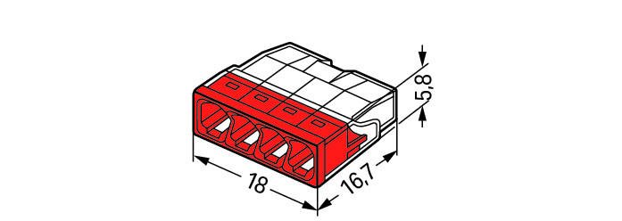 Клемма монтажная Wago 2273-204 х4 (0.5-2.5мм) 24а б/п