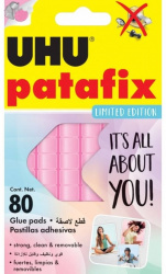 Клеящие подушечки UHU Tac Patafix 80 штук пастельные розовые