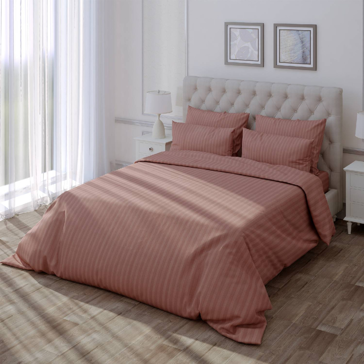 Простыня Verossa Stripe Ash 140/200 на резинке