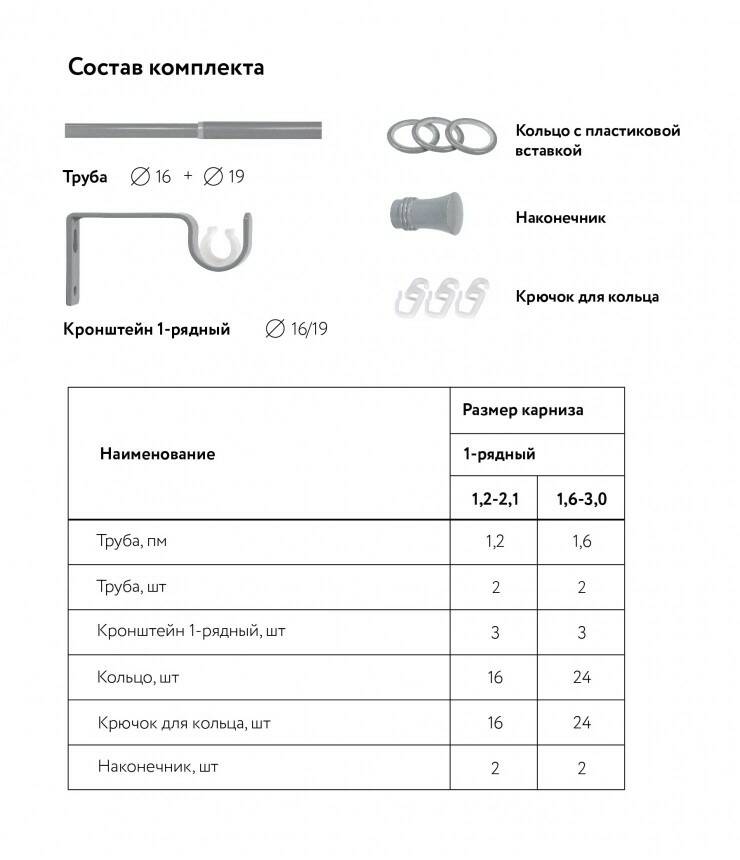 Карниз кованый раздвижной Legrand D16/19 1.6-3.0 м 1-рядный цилиндр т/у серый