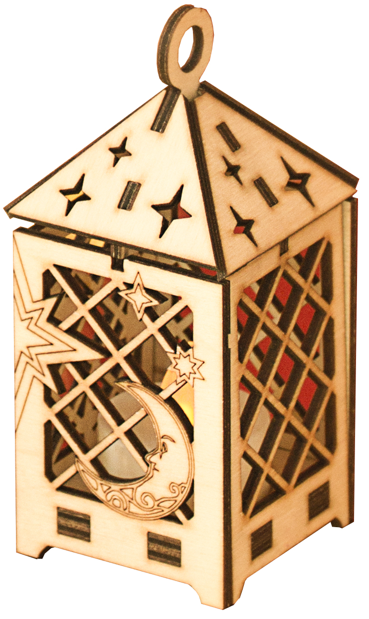 Фонарик Рождественский сувенирный с подсветкой 5х5х12 см Домашняя кухня 1-Ф2-Ф