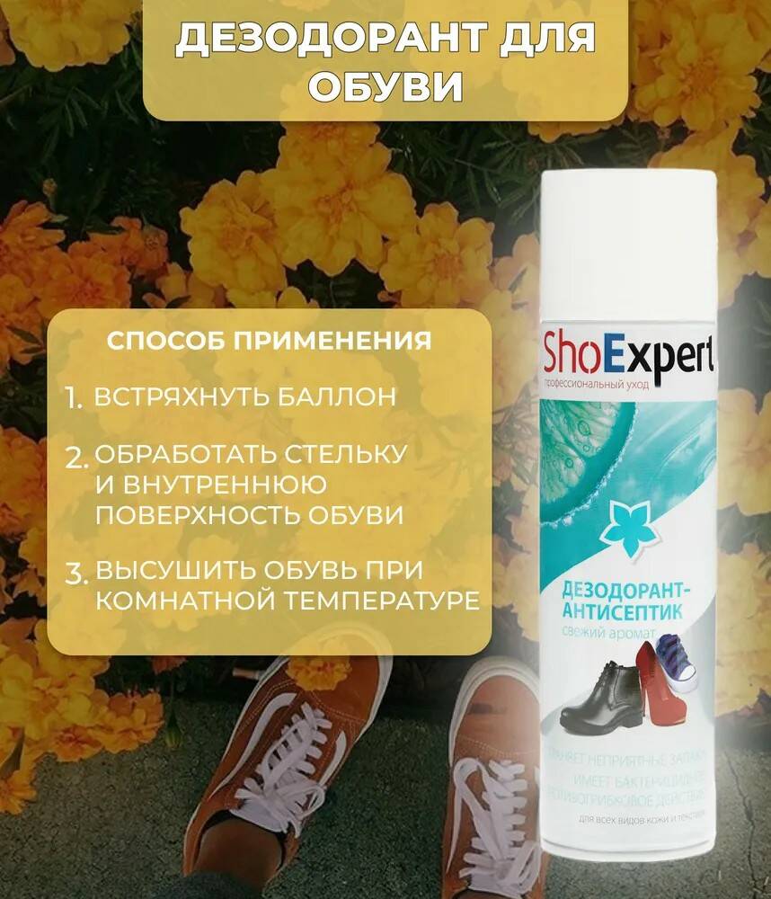 Дезодорант-антисептик для обуви ShoExpert 250 мл