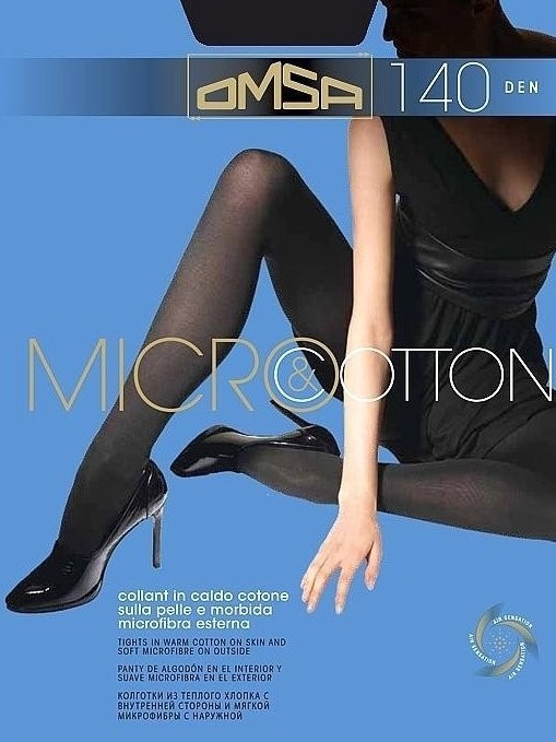 Колготы Omsa micro & cotton 140 nero 2s цвет черный *5*50