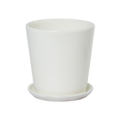 Горшок для цветов керамический Айвори №4 D-18 конус белый 632553
