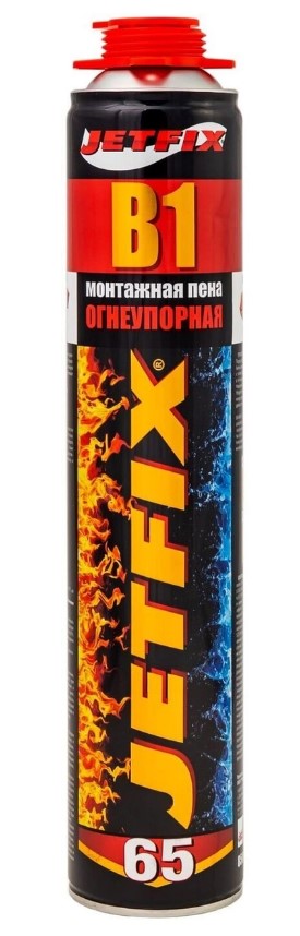 Пена монтажная jetfix в1 проффесиональная огнеупорная 850мл