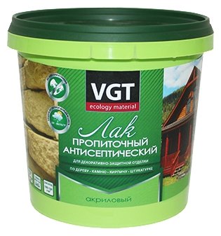 Лак пропиточный антисептический VGT 0.9 л белый