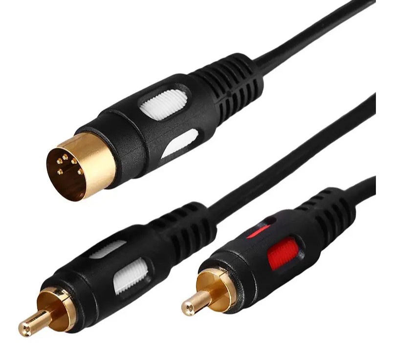 Шнур Rexant аудио din 5 pin-2rca 1.5м gold 17-2512