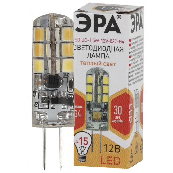 Лампа Эра led g4 12v 1.5w jc-1.5w-12v-827-g4