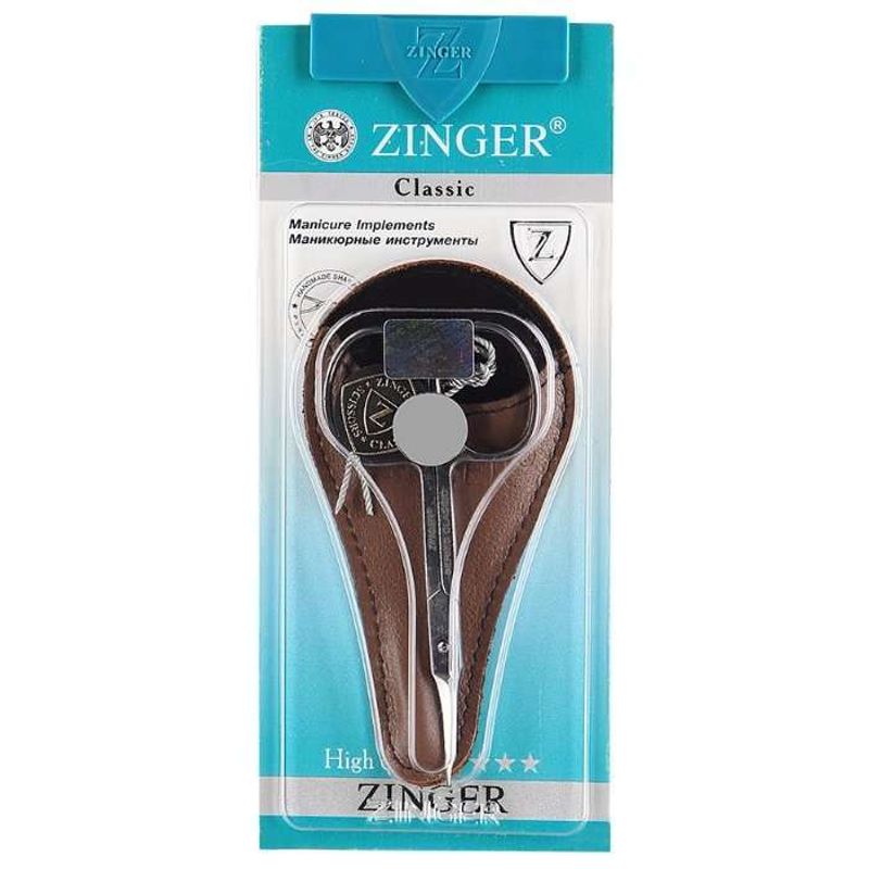 Ножницы маникюрн в кожаном чехле Zinger