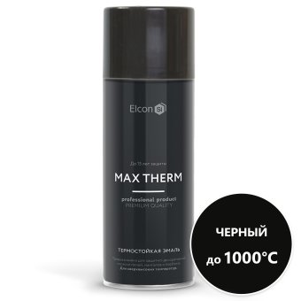 Эмаль аэрозоль термостойкая MAX THERM Elcon 520 мл черная 