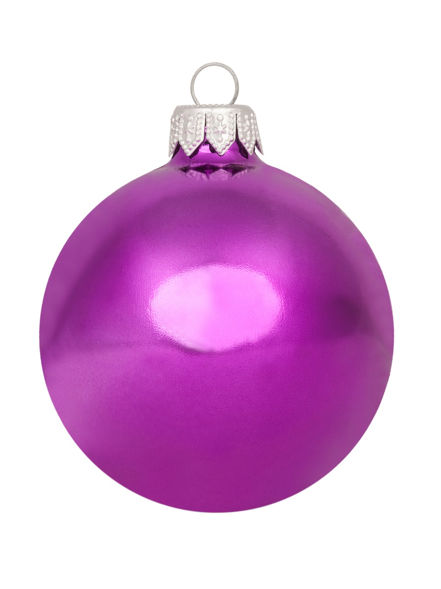 Шар Новогодний пластиковый 55 мм фиолетовый глянцевый
