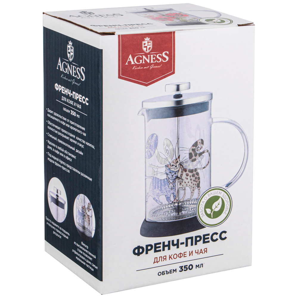 Agness френч-пресс 350мл маки
