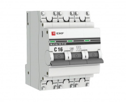 Выключатель автомат Ekf proxima 16а (с) 4.5ka mcb4763-3-16с-pro ba 47-63