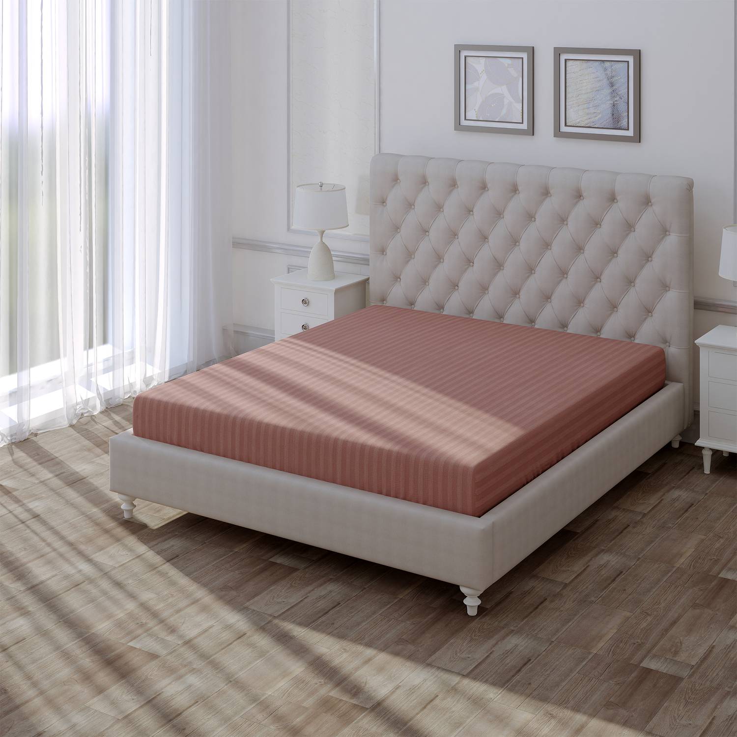 Простыня Verossa Stripe Ash 140/200 на резинке