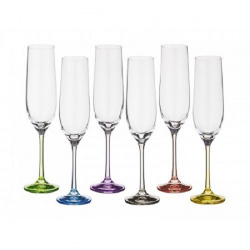 Набор бокалов для шампанского Bohemia Rainbow 190мл 6шт
