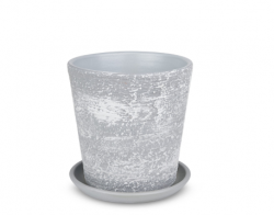 Горшок керамический с поддоном Конус Лофт серо-белый № 3 D-15 см Н-15.5 см 1.5 л
