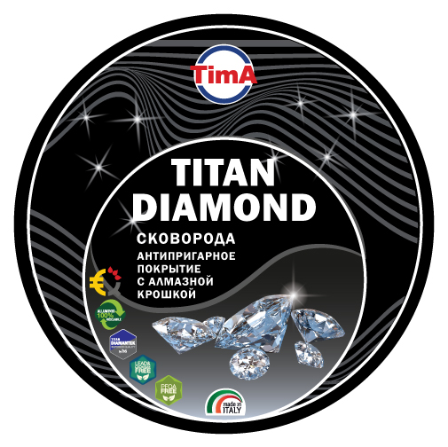 Сковорода TimA titan diamond со съемной ручкой 22см