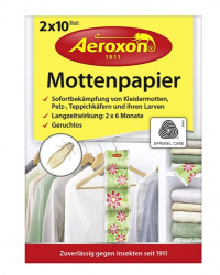Бумажные листы Aeroxon от моли меховых и ковровых жучков 2х10