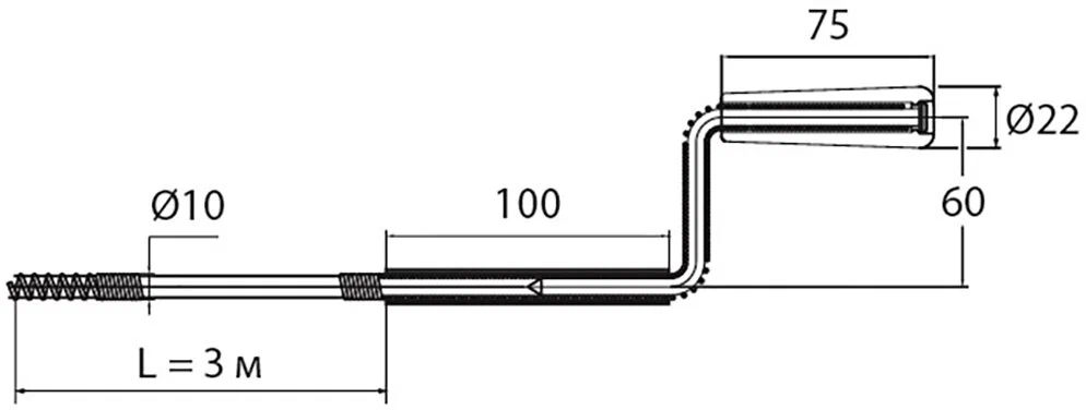 Трос сантехнический пружинный Wirquin 3 м Д10 мм 