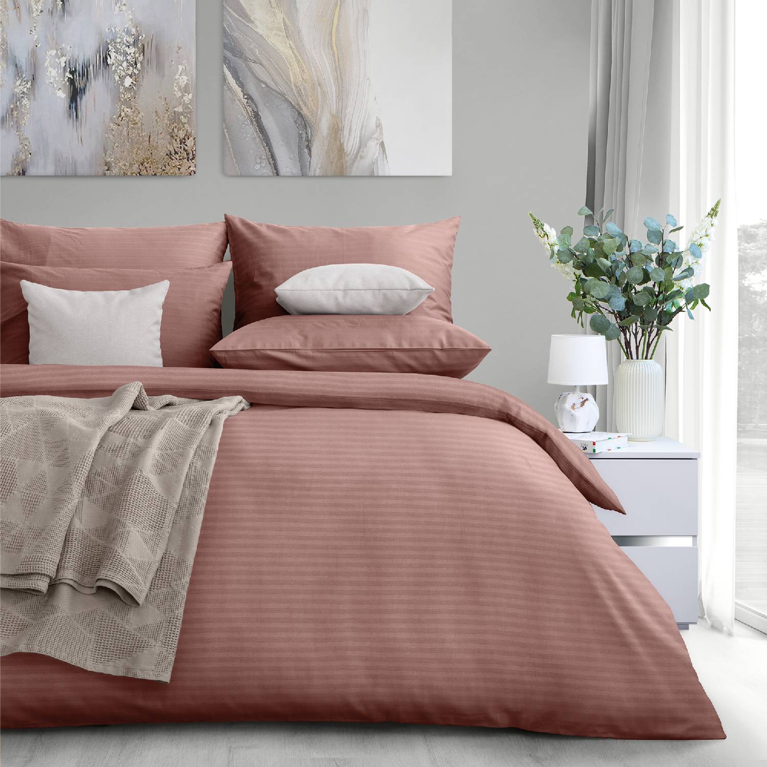 Простыня Verossa Stripe Ash 140/200 на резинке