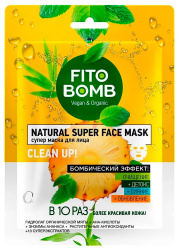 Маска для лица Fito Косметик Fito bomb тканевая супер очищение+детокс+сияние+обновление 25мл