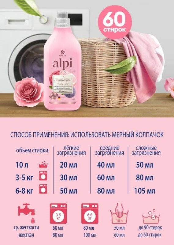 Гель для стирки Grass Alpi Gel для шерсти и шелка концентрат 1.8 л Гель для стирки Grass Alpi Gel для шерсти и шелка концентрат 1.8 л