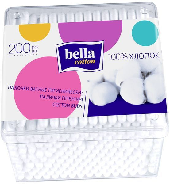 Ватные палочки 200шт bella мед