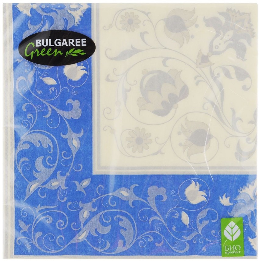 Бг салфетки Bulgaree Green трехслойные 33*33 20шт Белла