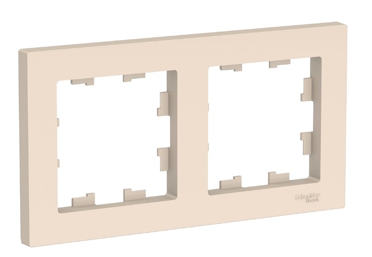 Рамка Schneider Electric Atlas бежевая 3-я универсальная atn000203