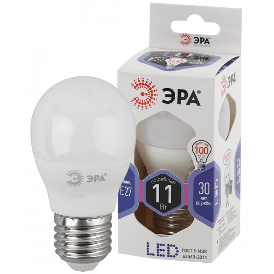 Лампа Эра led p45 e27 11w 860 led p45-11w-860-e27