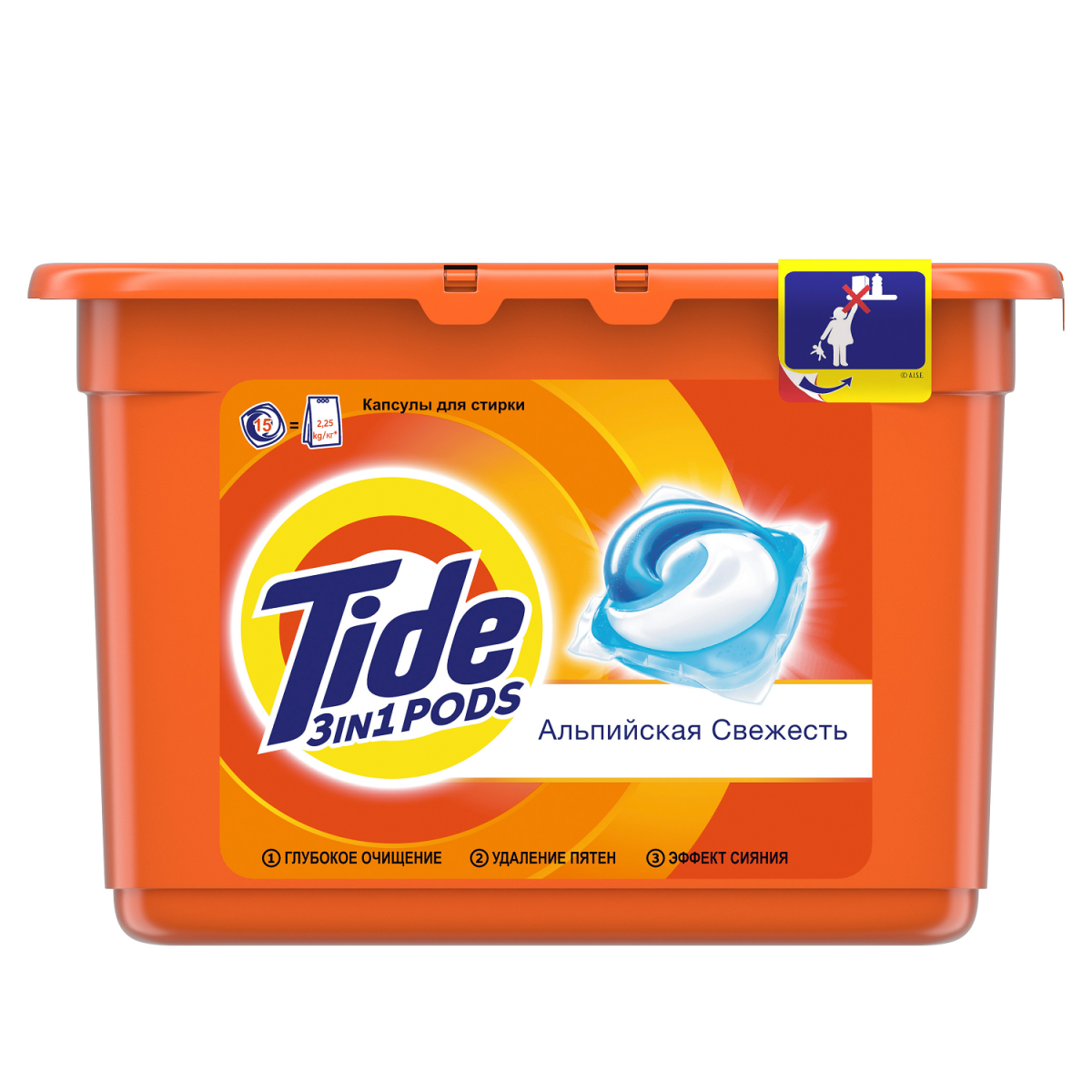 Капсулы Tide Альпийская свежесть жидкие 15х25.2г 