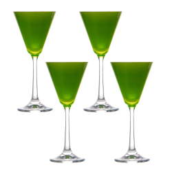 Набор бокалов для мартини Bohemia Пралине 90 мл 4 штуки зеленый 40916/90/D5248