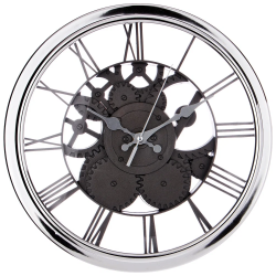 Часы настенные кварцевые Lefard Gear 30 см серебро 220-446