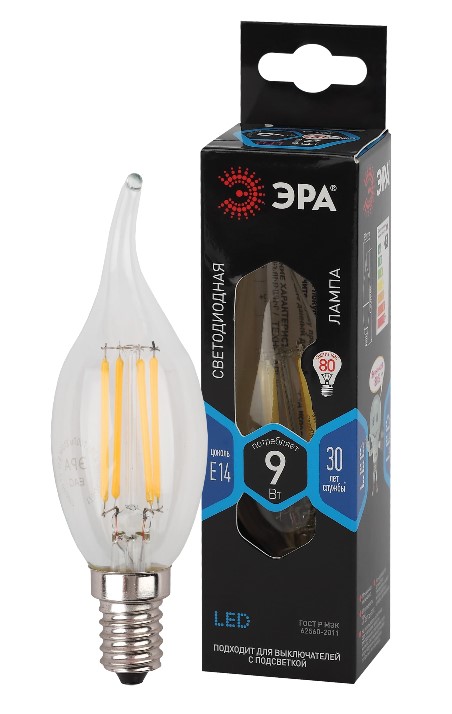 Светодиодная лампа Эра f-led bxs e14 9w 840 б0047005