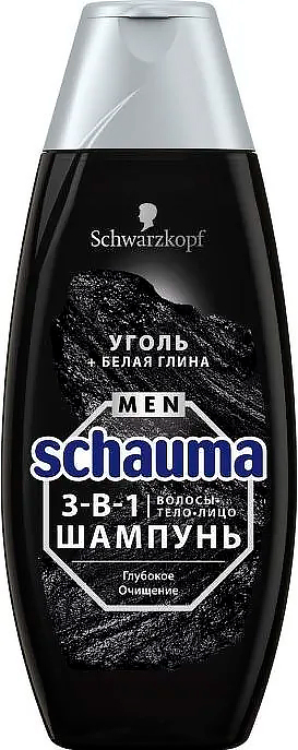 Шампунь мужской 3в1 Schauma глубокое очищение 400мл