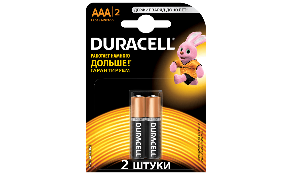 Элемент питания Duracell lr03/mn2400 2штуки