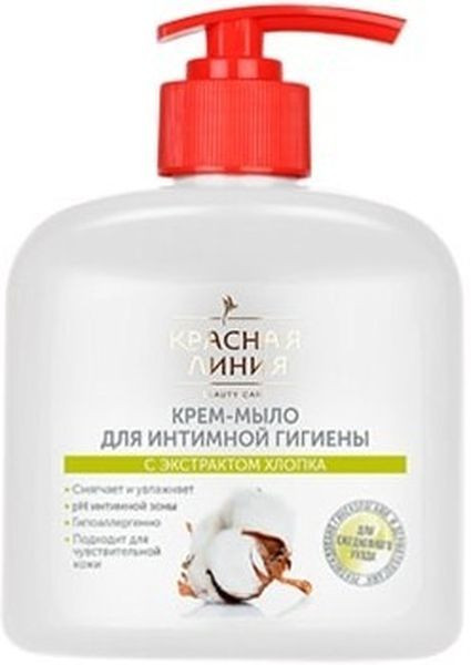 Красная линия мыло д/интимн.ухода хлопок 250г