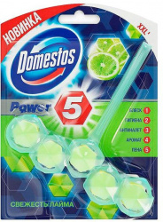 DOMESTOS Блок для очищения унитаза Power 5 свежесть лайма 55 г