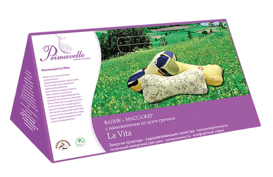 Подушка кость Primavelle La Vita 33х42 с лузгой гречихи