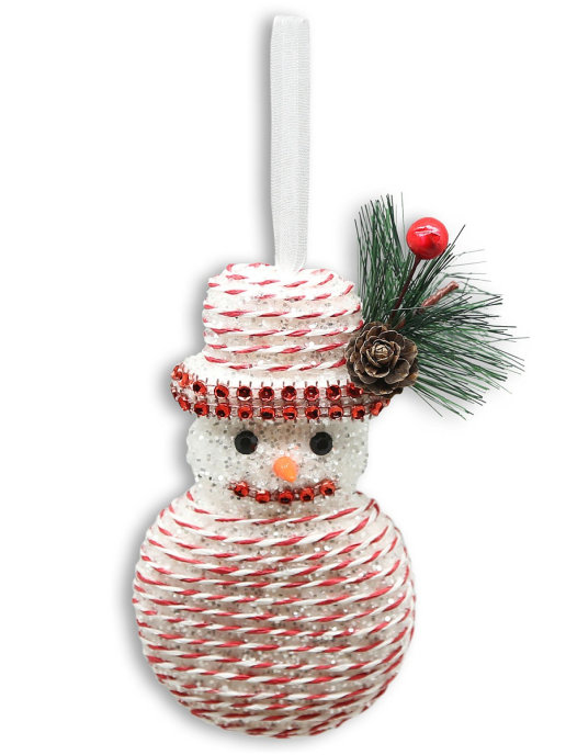 Подвеска декоративная Снеговик в шляпе