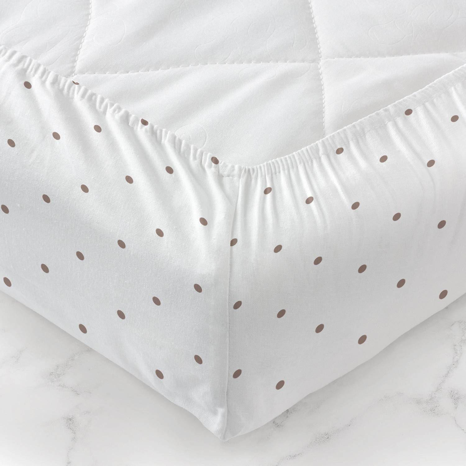 Простыня Облачко Brown dots на резинке 60х120 см 8420/4 пн12 01