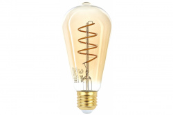 Филаментная лампа Эра f-led st64 e27 7w 824 spiral gold б0047665