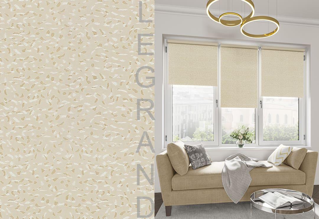 Мини ролета блэкаут Legrand Кристалл крем 72.5х175 см гп 58069194