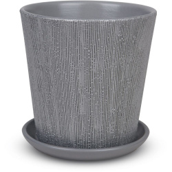 Горшок для цветов керамический Меланж №3 D-15 конус серый 637084